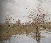 Camille Pissarro flooded grassland oil